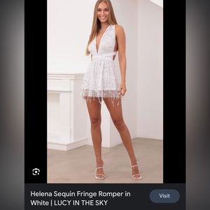 Lucy in the Sky White Sequin Fringe Mini Dress